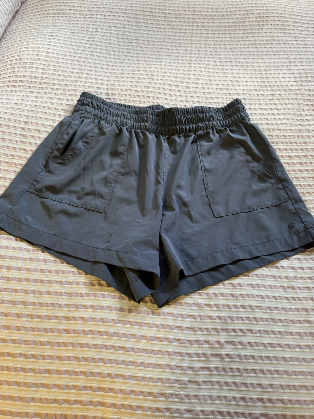 Women's Charcoal Gray Athletic Shorts with Elastic Waist